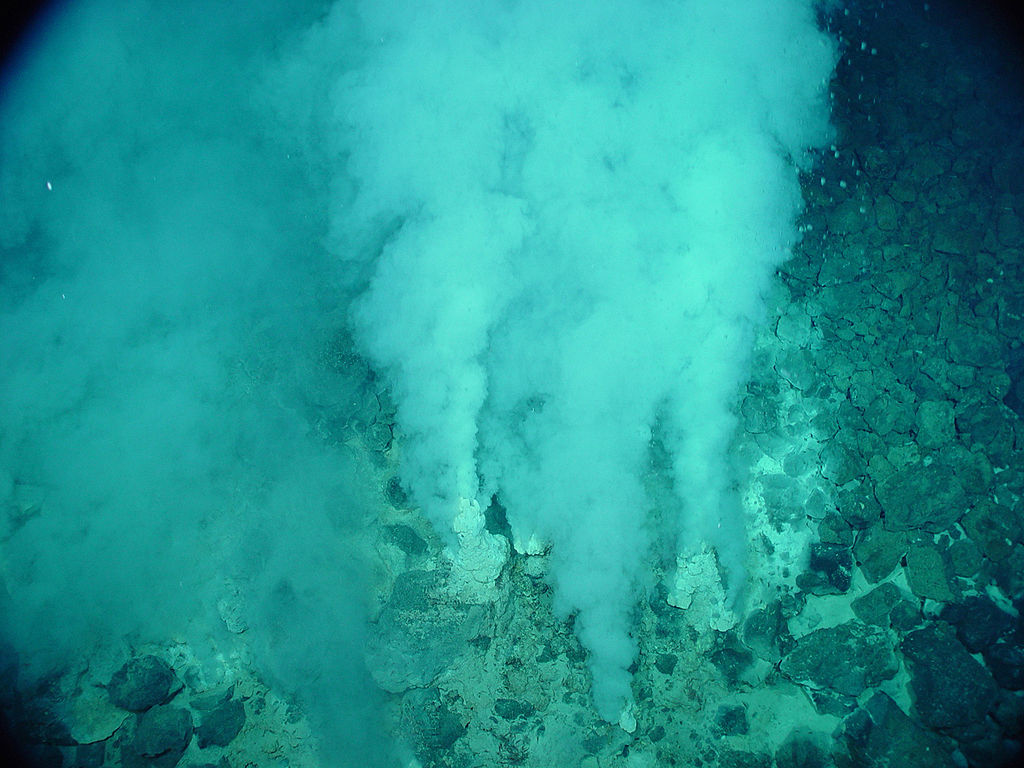 Hydrothermal vents at the sea floor